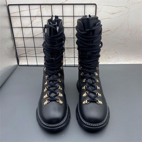 真皮牛皮断码撤柜处理女鞋新款圆头平底系带胖瘦可调后拉链马丁靴