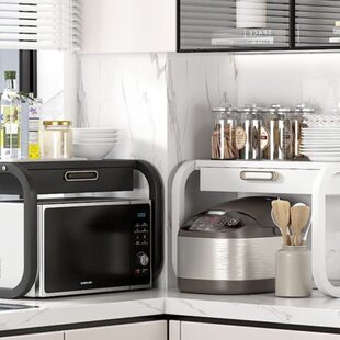 厨房置物架u型置物架电烤箱双层微波炉置物架烤箱架微锅炉架轻奢