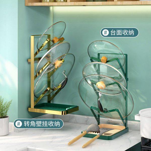 家用多层锅盖架台面壁挂菜板锅铲锅盖收纳架免打孔厨房锅盖收纳架,家装主材,锅盖架,淘宝优惠券,粉丝福利购,淘宝优惠卷