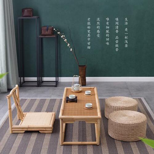 日式榻榻米茶几竹藤飘窗桌小桌子炕几炕桌实木茶台矮茶桌茶水间