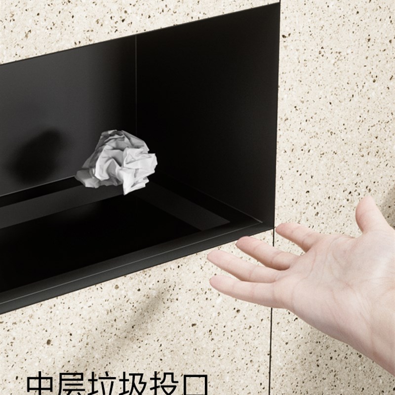 浴室嵌入式垃圾桶隐藏不锈钢纸巾盒壁龛可瓷砖马桶刷储物架