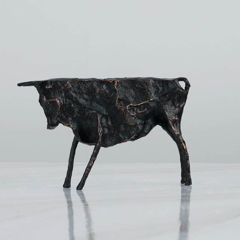 新中式样板房复古铁牛书柜工艺装饰品北欧别墅玄关办公室招财摆件,收纳整理,烫衣板及配件,淘宝优惠券,粉丝福利购,淘宝优惠卷