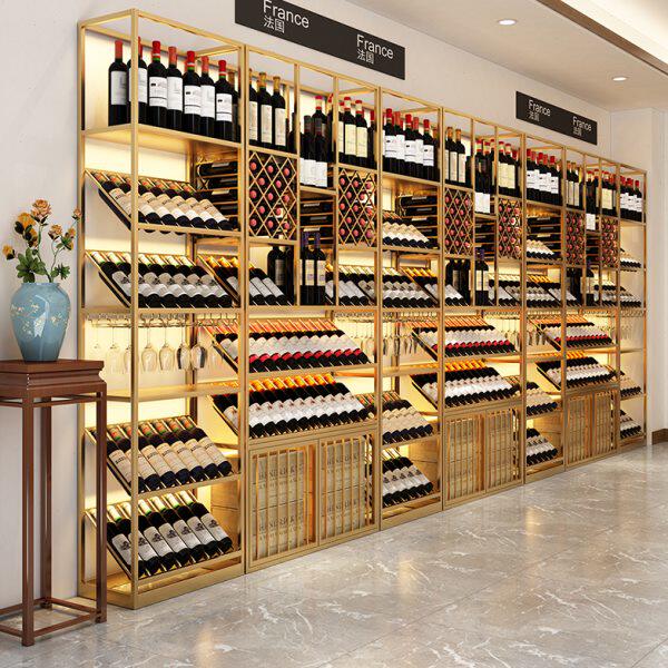 酒庄欧式铁艺酒架酒吧落地酒柜葡萄酒红酒收纳展示架置物架酒杯架