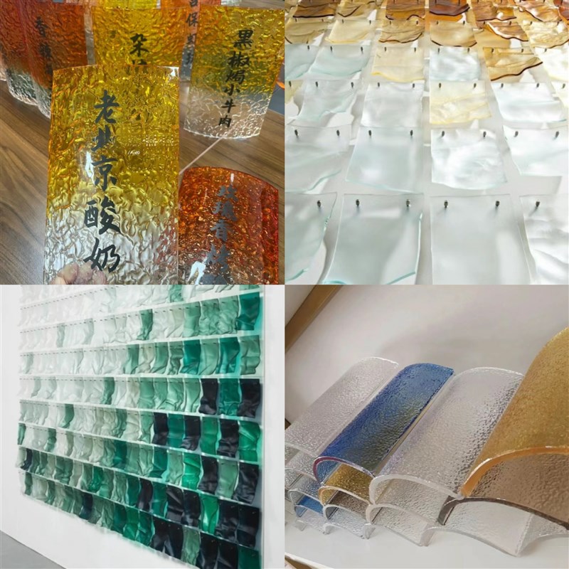 非标定制酒店大堂吊顶灯饰水晶瓦艺术隔断屏风亚克力玻璃琉璃瓦片