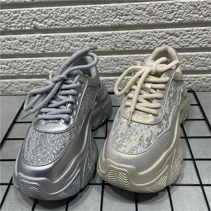 断码处理欧货老爹鞋女网红超火水钻厚底松糕系带百搭运动休闲鞋女