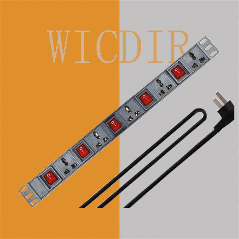 PDU机柜插座鱼缸专用多功能电源插排5位10/16A分控独立开关接线板