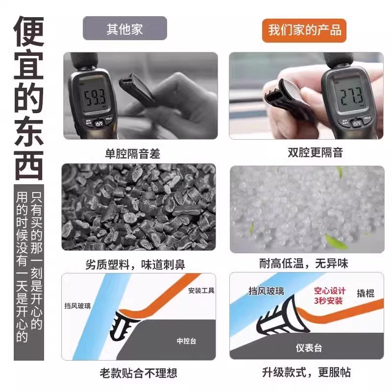 吉利E5 L7 L6汽车前挡风玻璃中控仪表台密封条隔音降噪改装E8