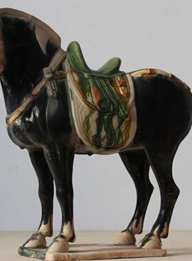 唐三彩仿古经典传统中国马陶瓷商务收藏工艺礼品家居摆设件洛阳