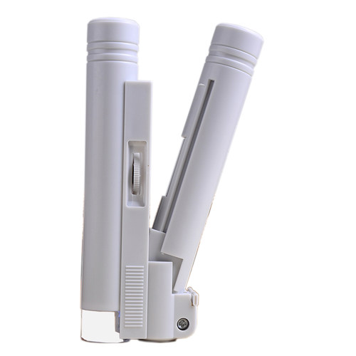 100倍带光源读数显微镜双筒放大镜带刻度印刷网点邮票钱币可调焦