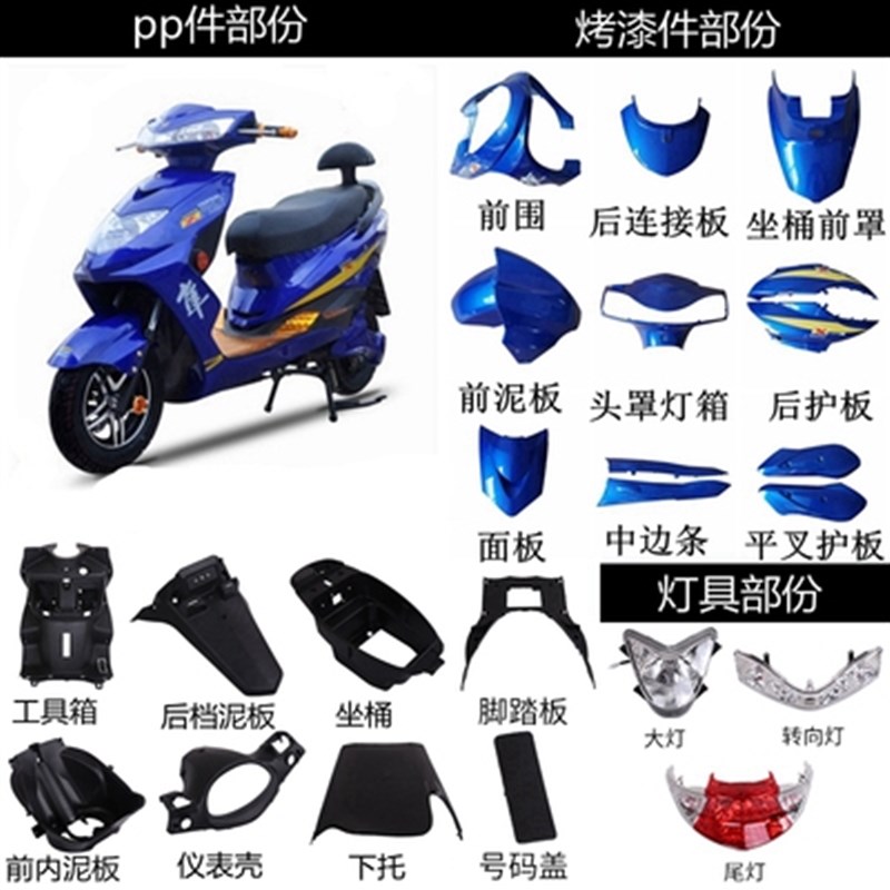 迅鹰外壳尚领摩托车电动车改装配件奥通佳鹰大环聚英爱玛雅迪绿源