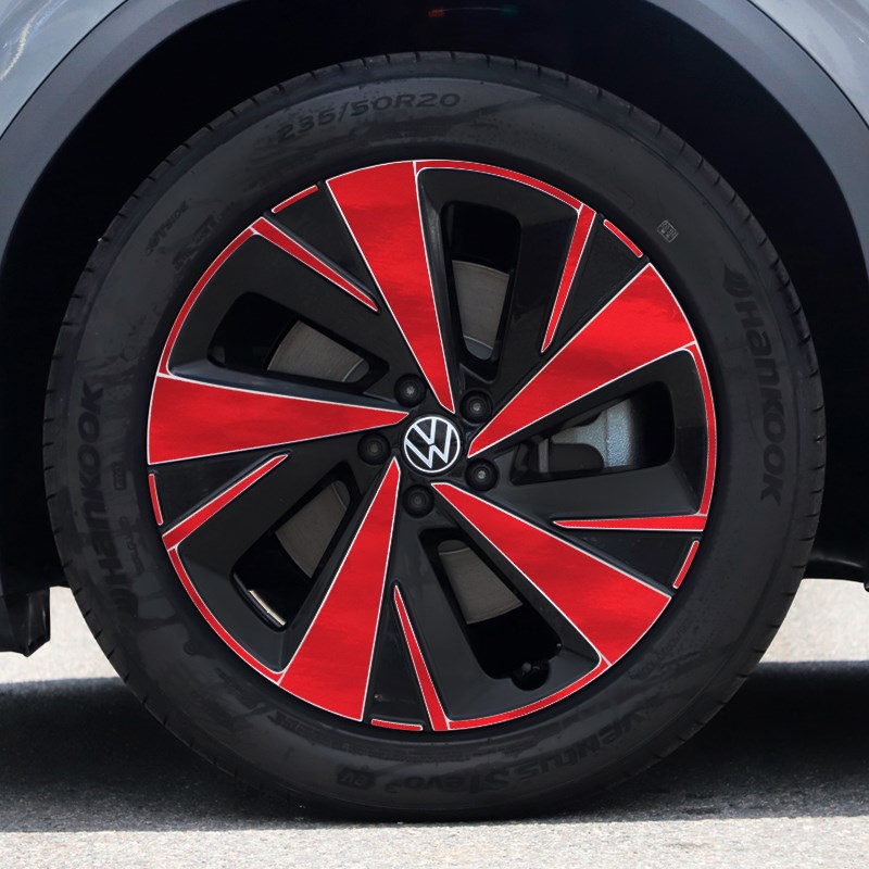 21款大众ID.6X改装轮毂贴纸 20寸车贴划痕遮盖装饰防水贴膜