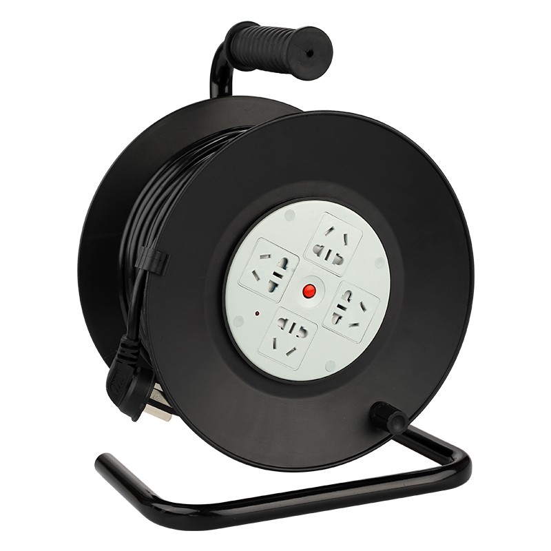 良工移动电缆盘绕线盘长线插座排插50米插线板工程线轴拖卷线盘