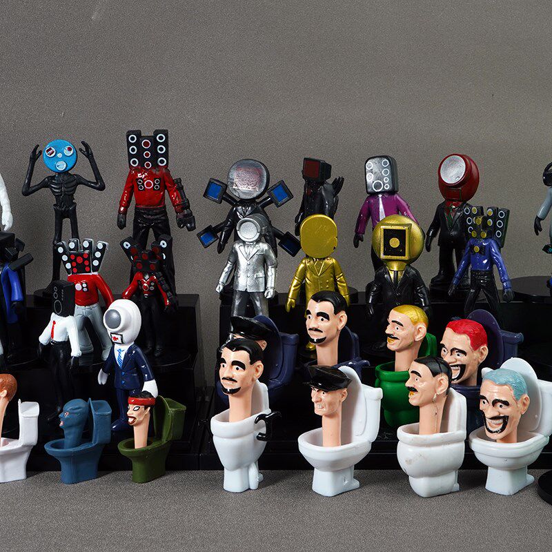 马桶人和监控人的玩具泰坦音响人手办模型玩偶电视人男孩拼装积木