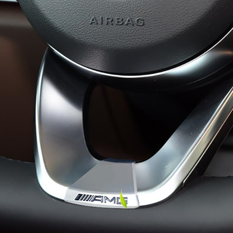 新款奔驰AMG方向盘标C级E级E300L改装AMG标志车贴内饰装饰贴车标