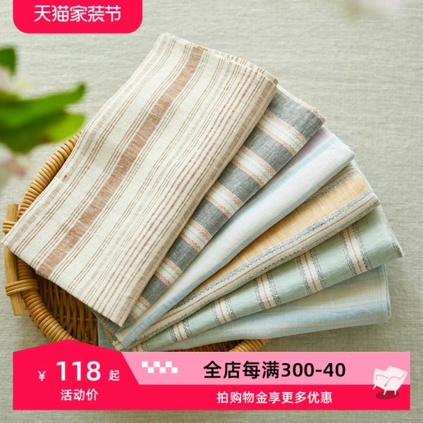 阳春小镇复古西餐厅餐巾布亚麻布餐桌口水巾擦嘴布红酒杯布高档