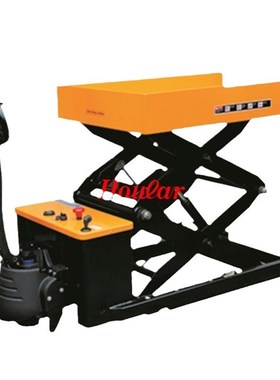 EMT1000S全电动剪式叉车1吨升1.5米升降平台步行自行式液压平板车