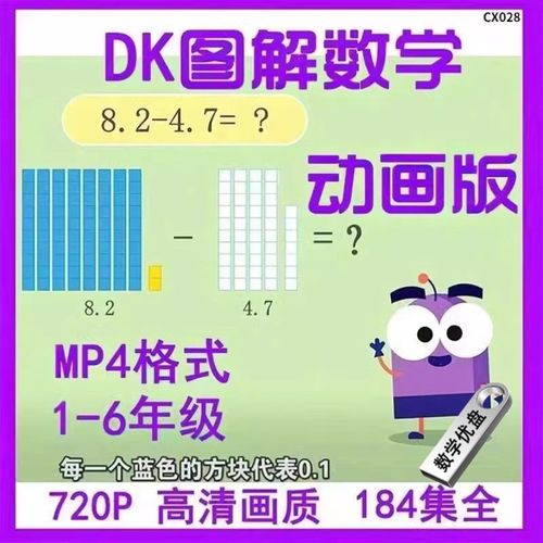DK图解数学动画 画影片184集U盘1-6年级看动画 画学数学高清影片M