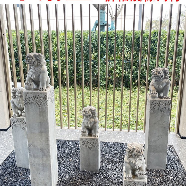 拴马桩狮子貔貅青石仿古石雕拴马石柱麒麟四神兽十二生肖庭院造景