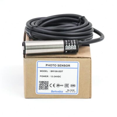 光电开关BR100-DDT BR400-DDT BR100-DDT-P常开+常闭NPN传感器24V