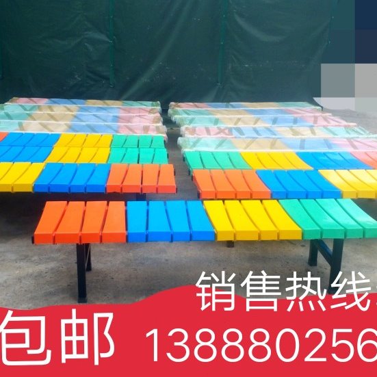 彩色玻璃钢彩条凳ABS塑料凳更衣凳公园休息椅板凳