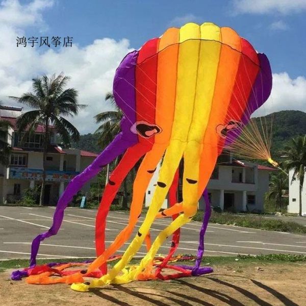 包邮 新款正品 天际漫步者软体风筝 15米烈焰章鱼风筝 壮观