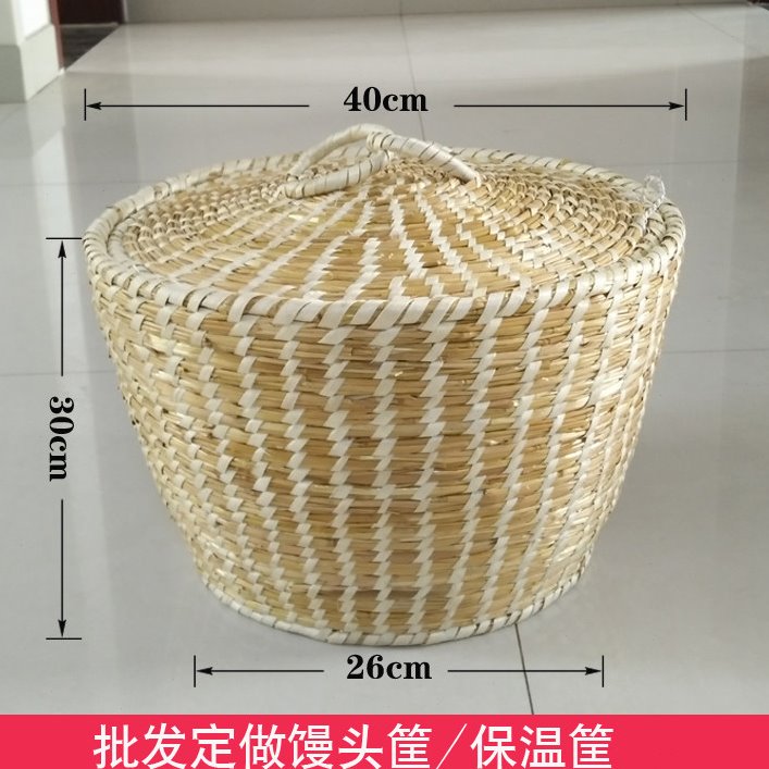 麦杆民间纯手工草编艺术品饰品柱型带盖其他收纳盒篮桌面储物筐