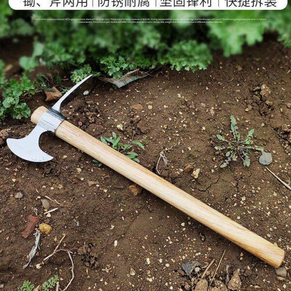 日本精工镐斧户外不锈钢锄头小洋镐镐头十字镐挖树根工具羊镐砍柴