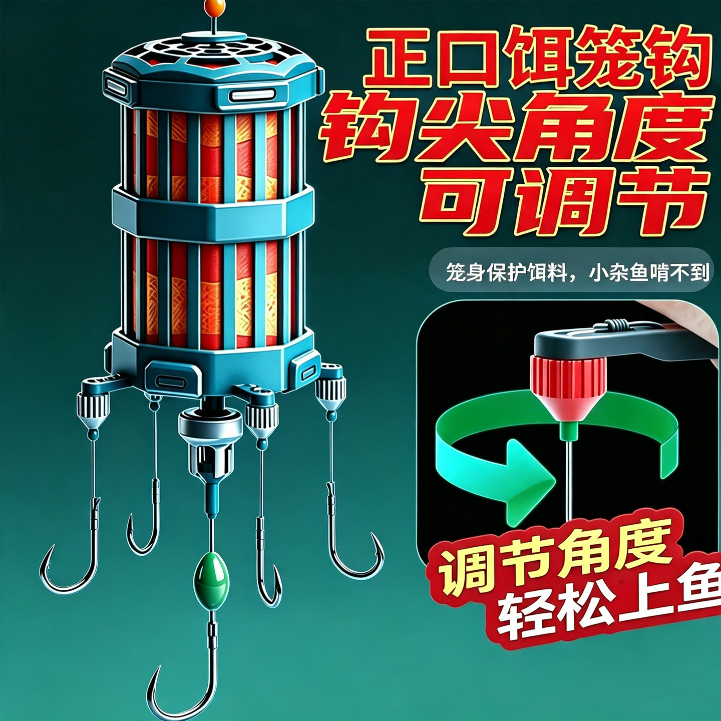 正口鲢鳙饵笼钩远投浮钓防小鱼
