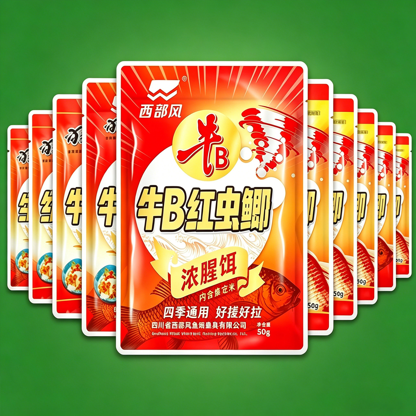 西部风牛B红虫鲫鱼钓鱼饵料四季通用浓腥味湖库垂钓野钓诱钓鱼食