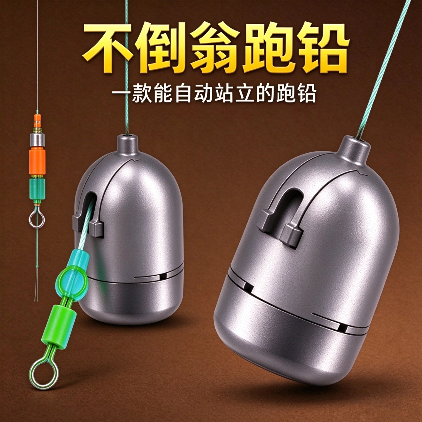 不倒翁跑铅双卡扣快装反底铅坠