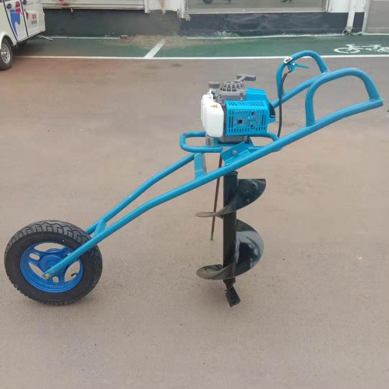 高质量手推独轮式钻洞机手推式小型挖坑机果园种树树坑机
