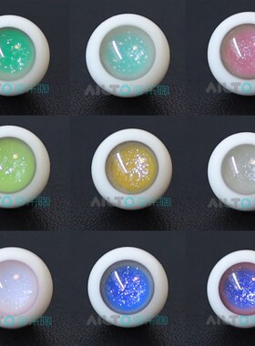 O11娃头JD彩色可动眼珠软陶粘C土人偶玻璃眼珠娃娃10虹膜6.5