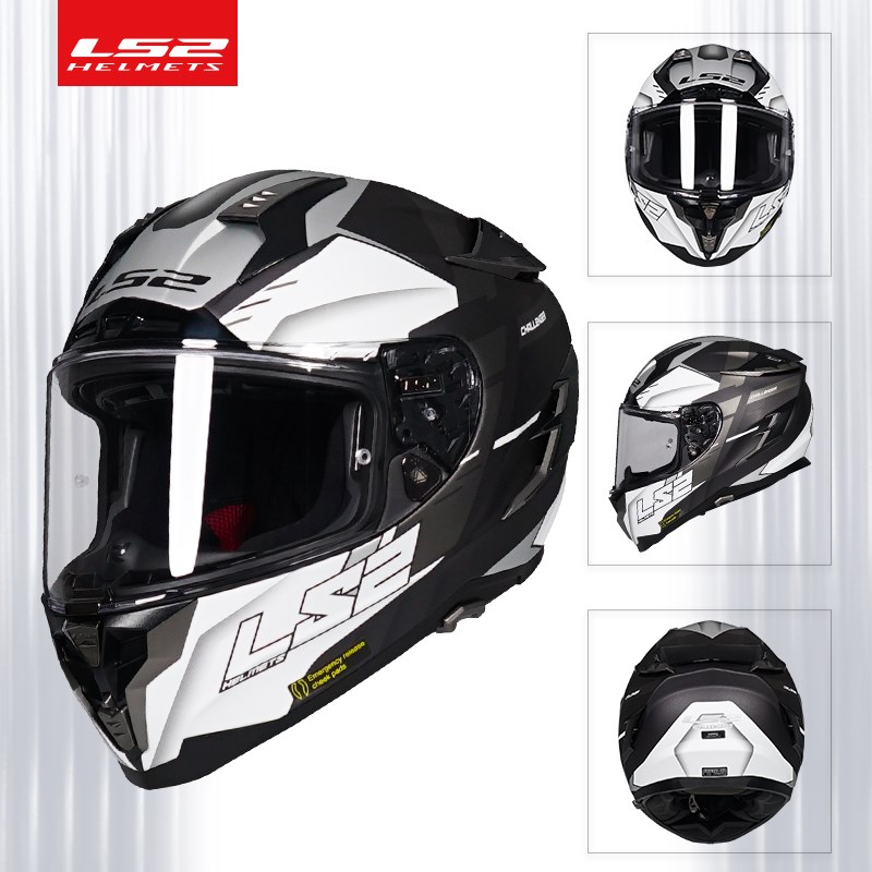 机车碳纤安全帽男防雾全盔双镜片四季通用机车P赛车跑盔FF327