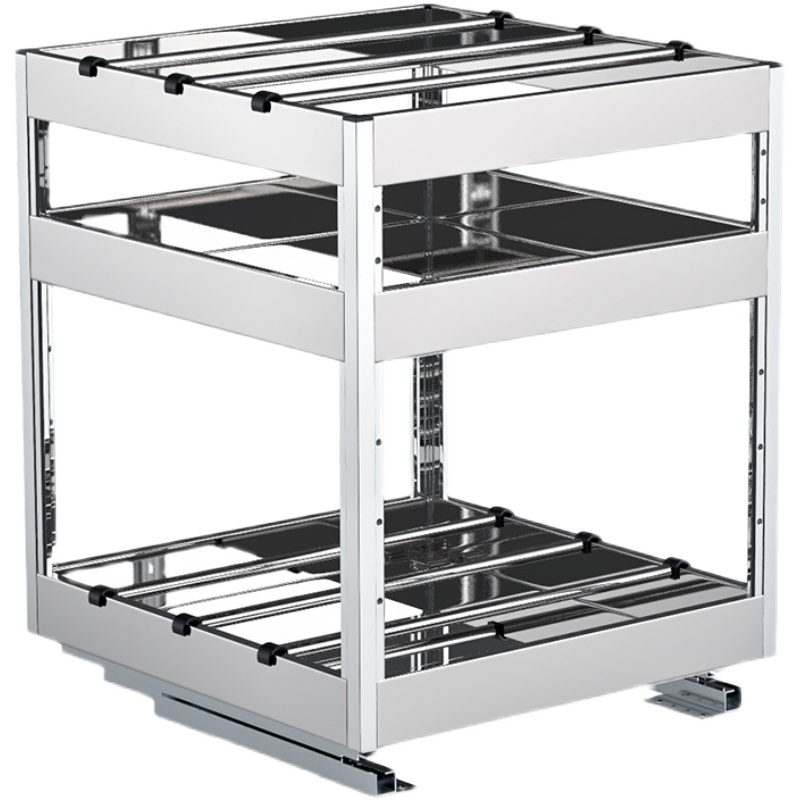 浅柜拉篮30e0/350/400深250调味拉拦304不锈钢浅拉篮150可定制收