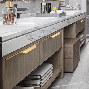 拇指侧装 22mm门板 一门到顶衣柜门拉手通顶黑色加长门把手20