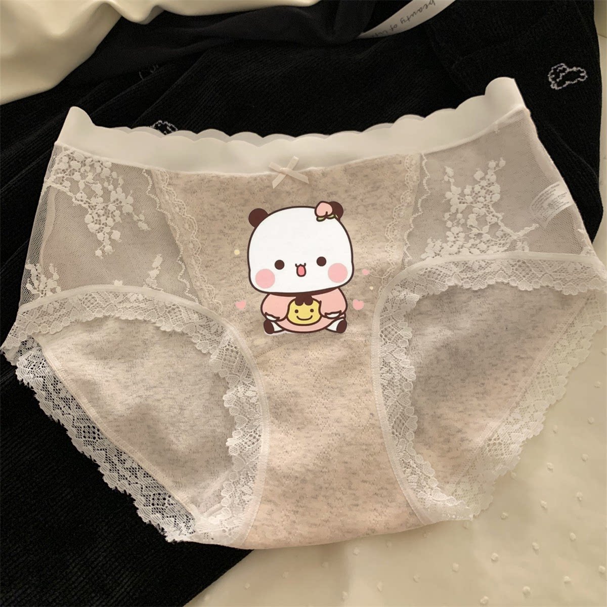 一二布布女装纯欲风抑菌性感蕾丝男平角内裤
