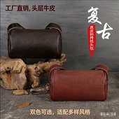 2026新款 质感枕头包斜挎包包女真皮高级感通勤宽带单肩圆筒包 时尚