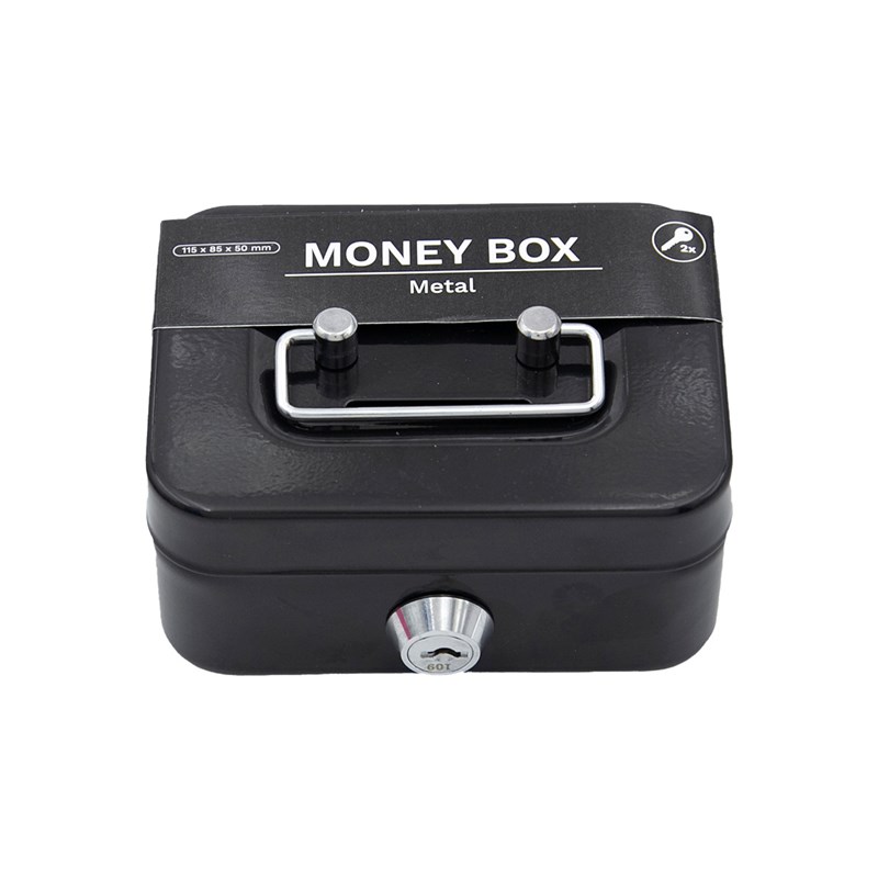 铁盒子带锁收纳盒储钱罐存钱罐保险箱J手提迷你证件小箱子零钱箱