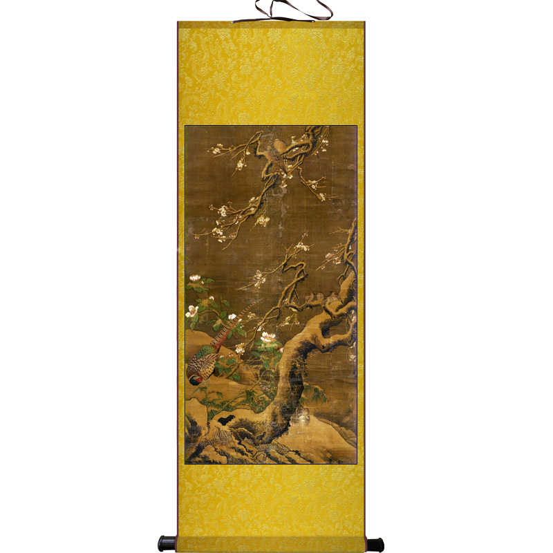 红梅报春名家f花鸟挂画齐白石红梅唐伯虎梅花图谢稚柳墨梅客厅卷