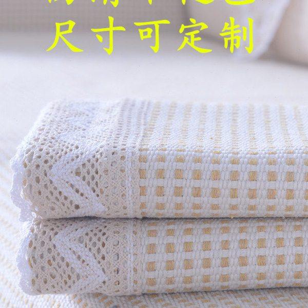 四季通用棉麻亚麻防滑沙发垫套加厚格子沙发罩巾现代简约粗麻布