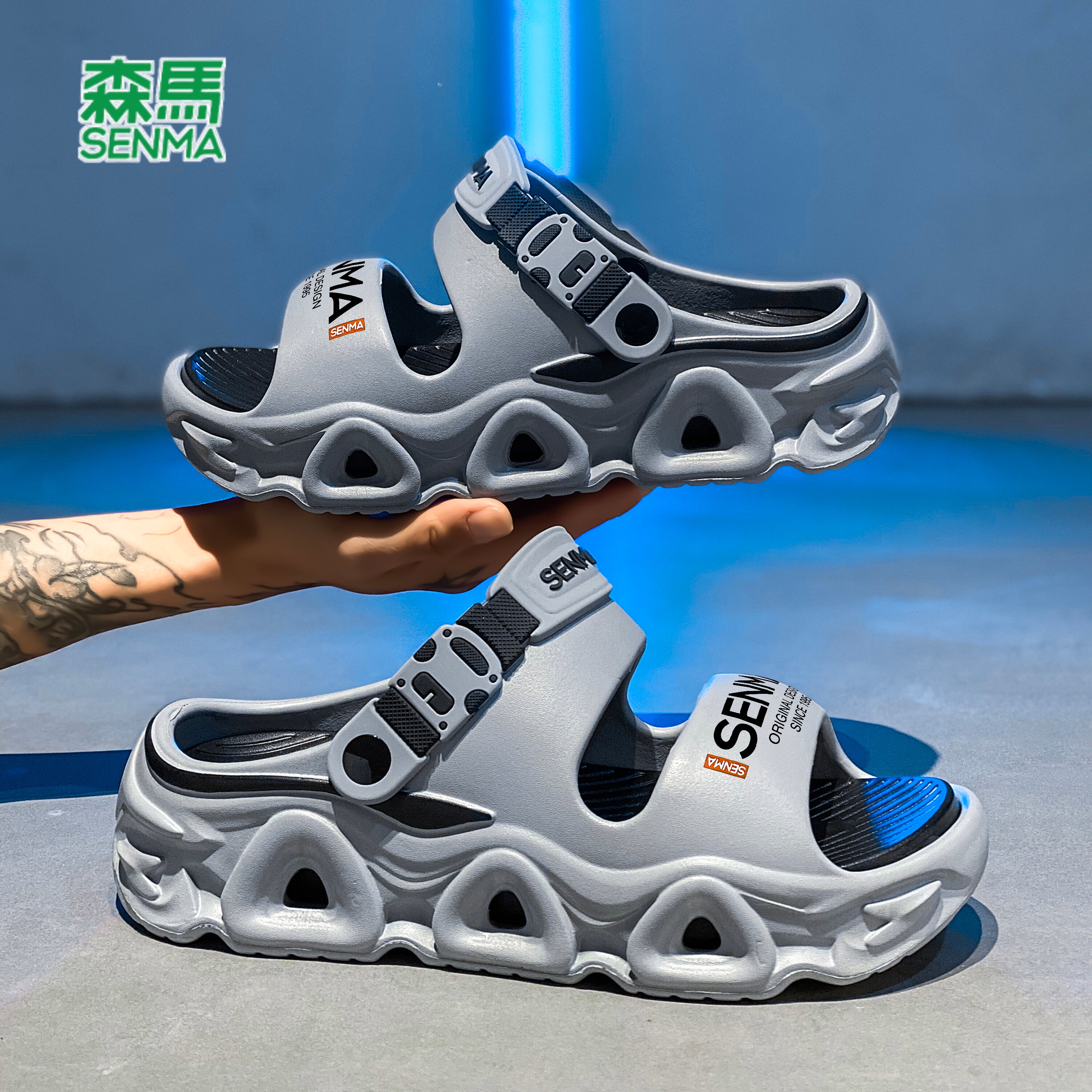 森马拖鞋男款2026新款夏季青少年厚底增高防滑运动休闲沙滩凉鞋