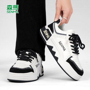 森马男鞋小白鞋春季2026新款潮流百搭休闲鞋男士厚底增高系带板鞋