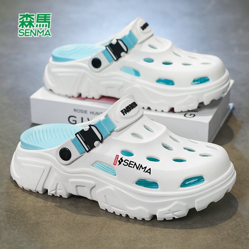 森马洞洞鞋男款2026夏季新款运动休闲厚底增高开车两用沙滩凉鞋