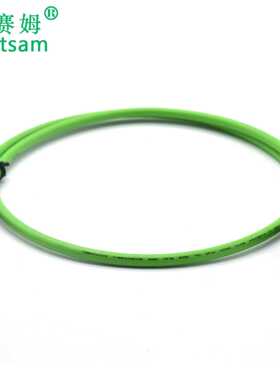 工业以太网M12 D 型转RJ45压接连接器绿色PUR线网线接头