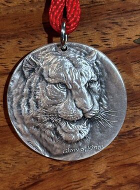 开运生肖虎保真纯银吊坠新款项链纪念免费刻字实心999虎年银饰