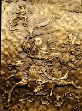 包邮思沛质感大方牌纯黄铜优质实心板材精雕刻复古摆挂件创意礼品