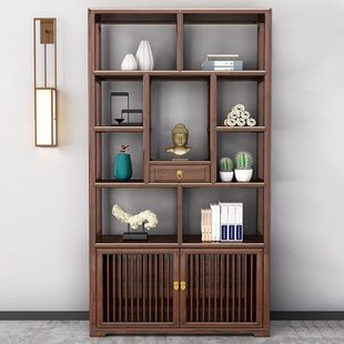 博古架实木中式书架书柜仿古客厅隔断置物架多宝阁茶叶茶具收纳架