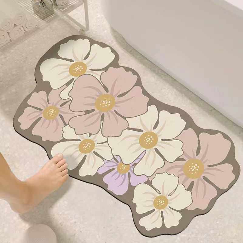 浴室吸水地垫淋浴房软垫弧形垫厕所脚垫卫生间门垫速干卫浴脚垫子