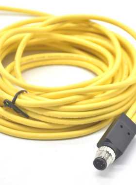 航空插头M12 4芯Acode公插头一分二连接器M8公母接头