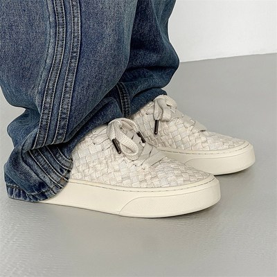 鞋子男款2024新款秋冬透气网面板鞋潮牌高级感潮鞋编织运动休闲鞋